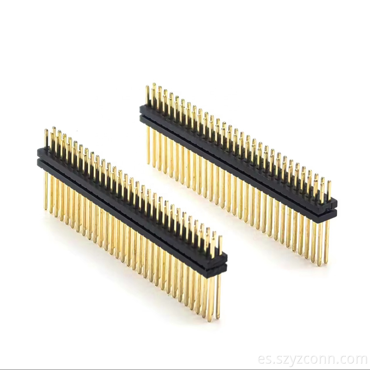1.27mm Pitch Pin Header Connector Dual Row Straight Two-Layer Plastic SQ0.4mm H2.0mm 2*30P